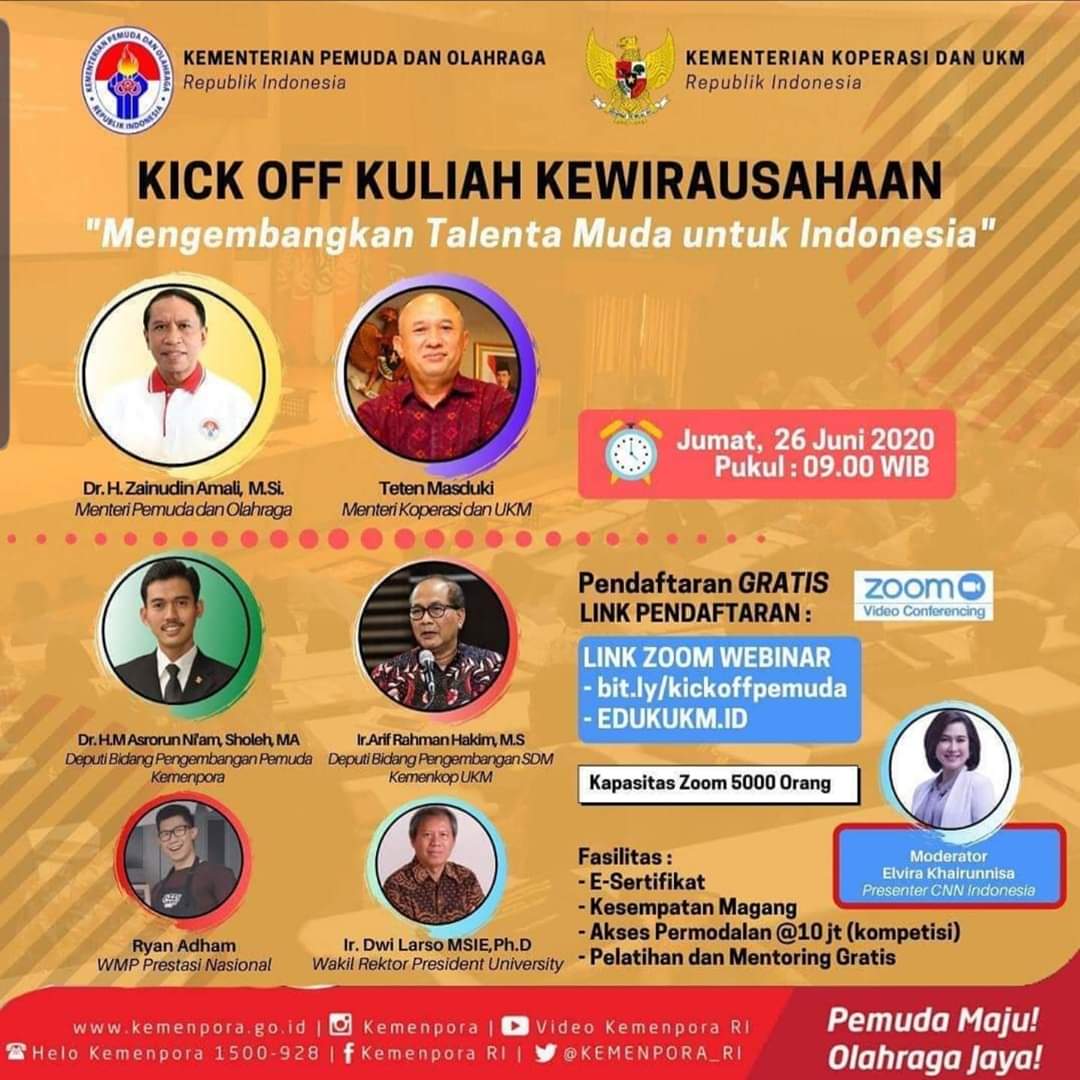 Kick Off Kuliah Kewirausahaan “Mengembangkan Talenta Muda untuk Indonesia”
