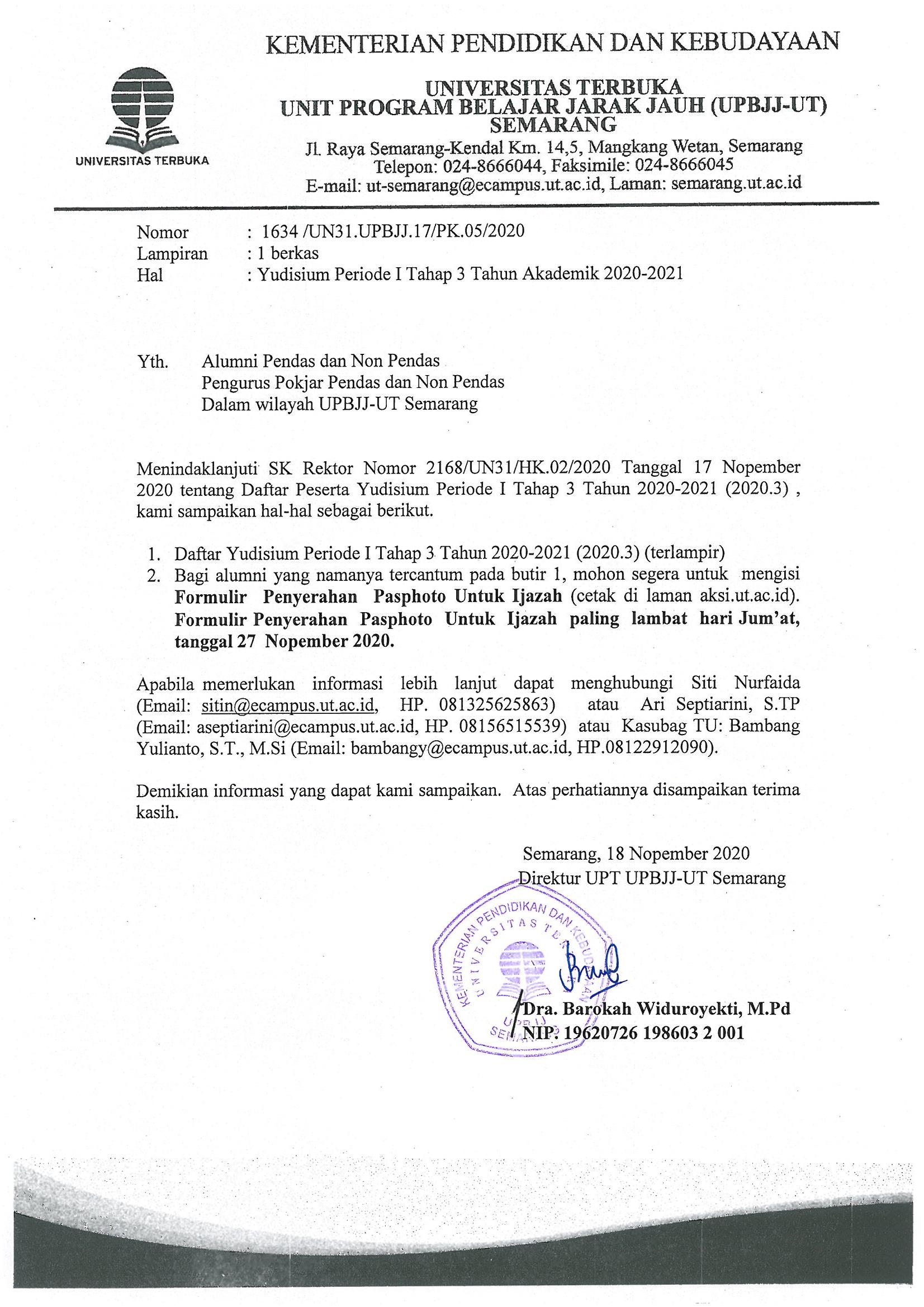 Yudisium Periode I Tahap 3 Tahun Akademik 2020/2021 (2020.2)