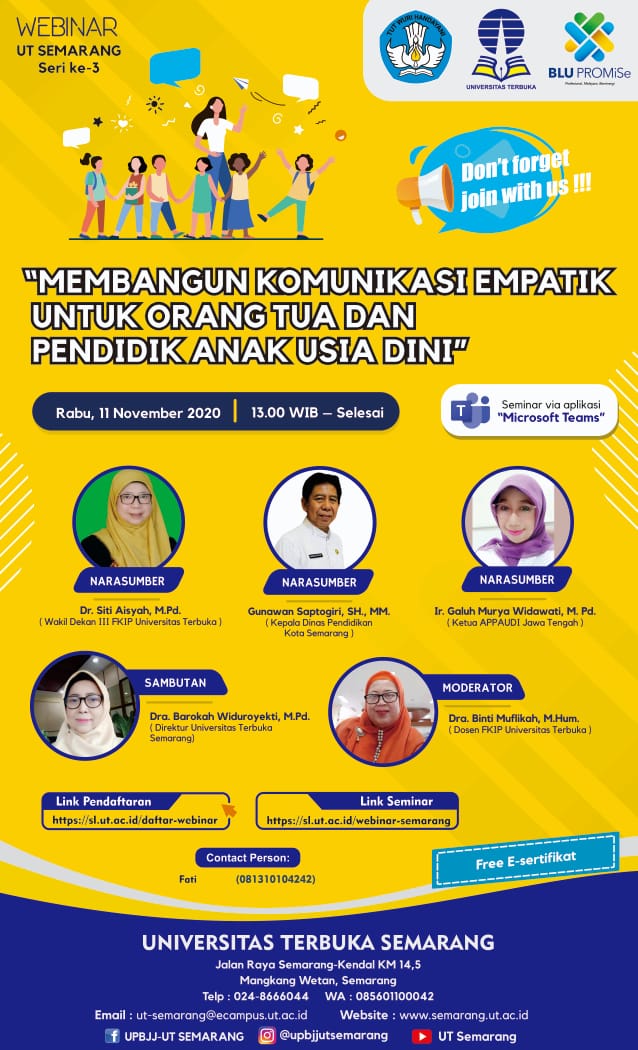 Seminar : Membangun Komunikasi Empatik untuk Orang Tua dan Pendidik Anak Usia Dini