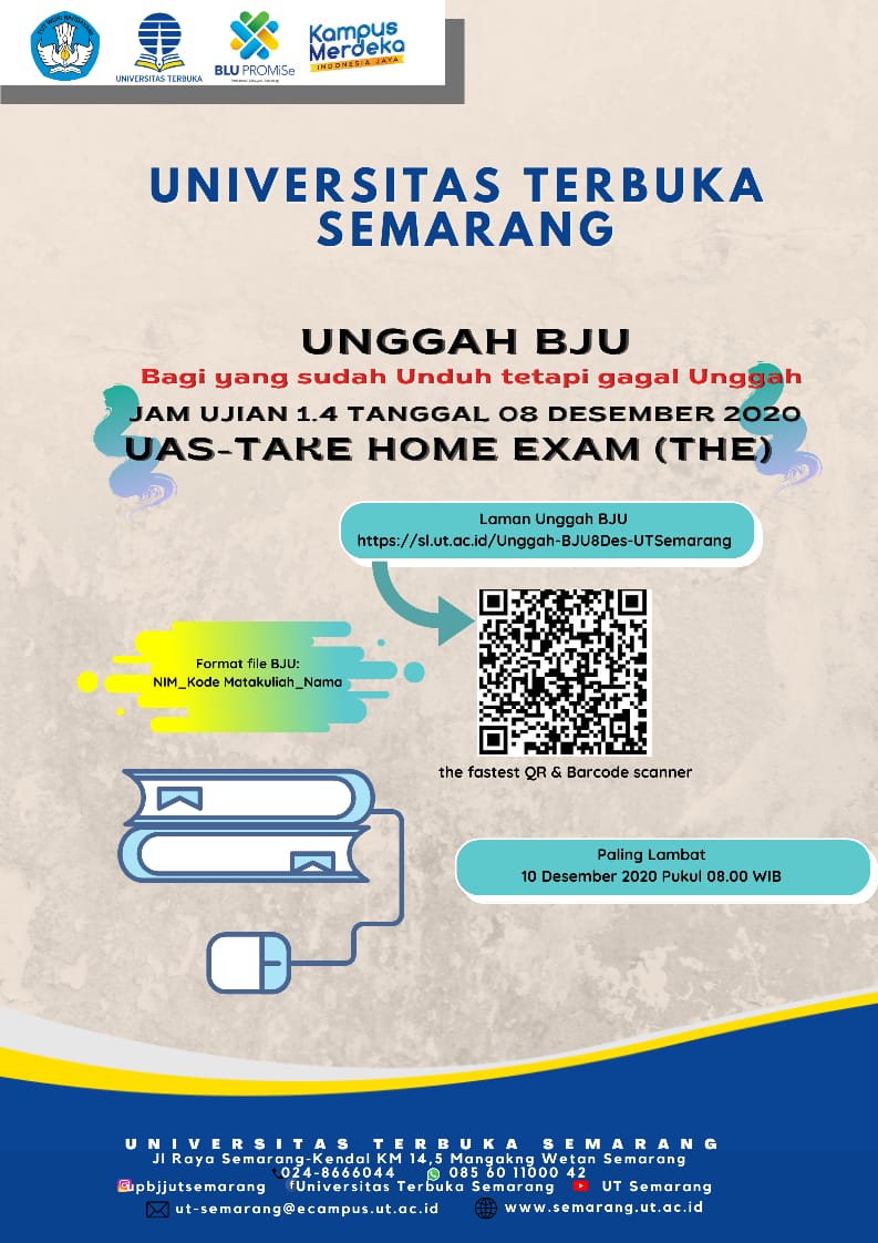 Form Unggah BJU UAS-Take Home Exam Jam Ujian 1.4 Selasa, 08 Desember 2020 Universitas Terbuka Semarang