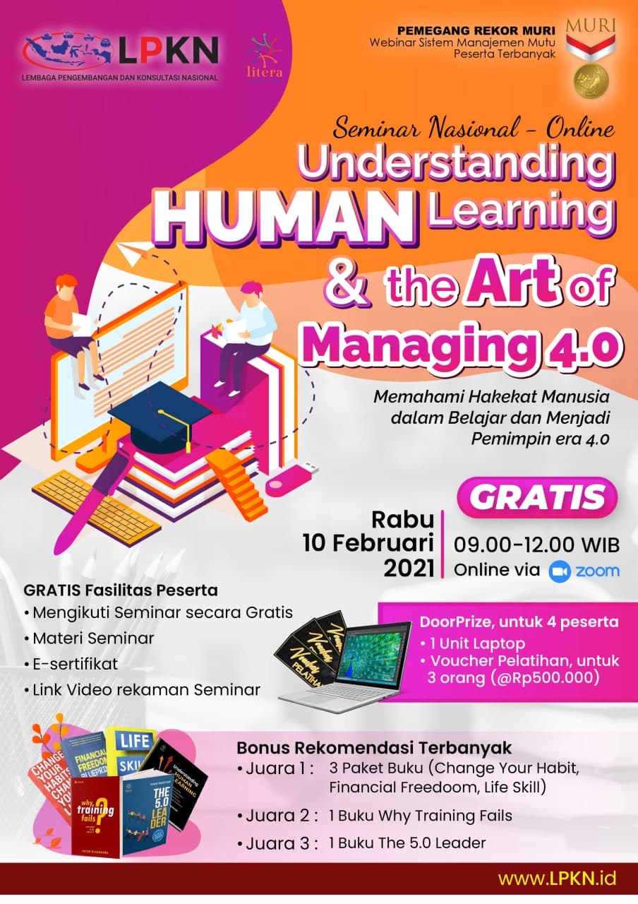 Seminar Nasional (Online – GRATIS) Understanding – HUMAN Learning & The Art of Managing Millenial