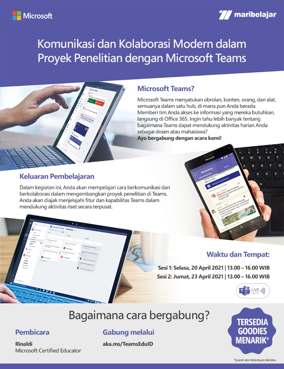 Webinar: Komunikasi dan Kolaborasi Modern dalam Proyek Penelitian dengan Microsoft Teams