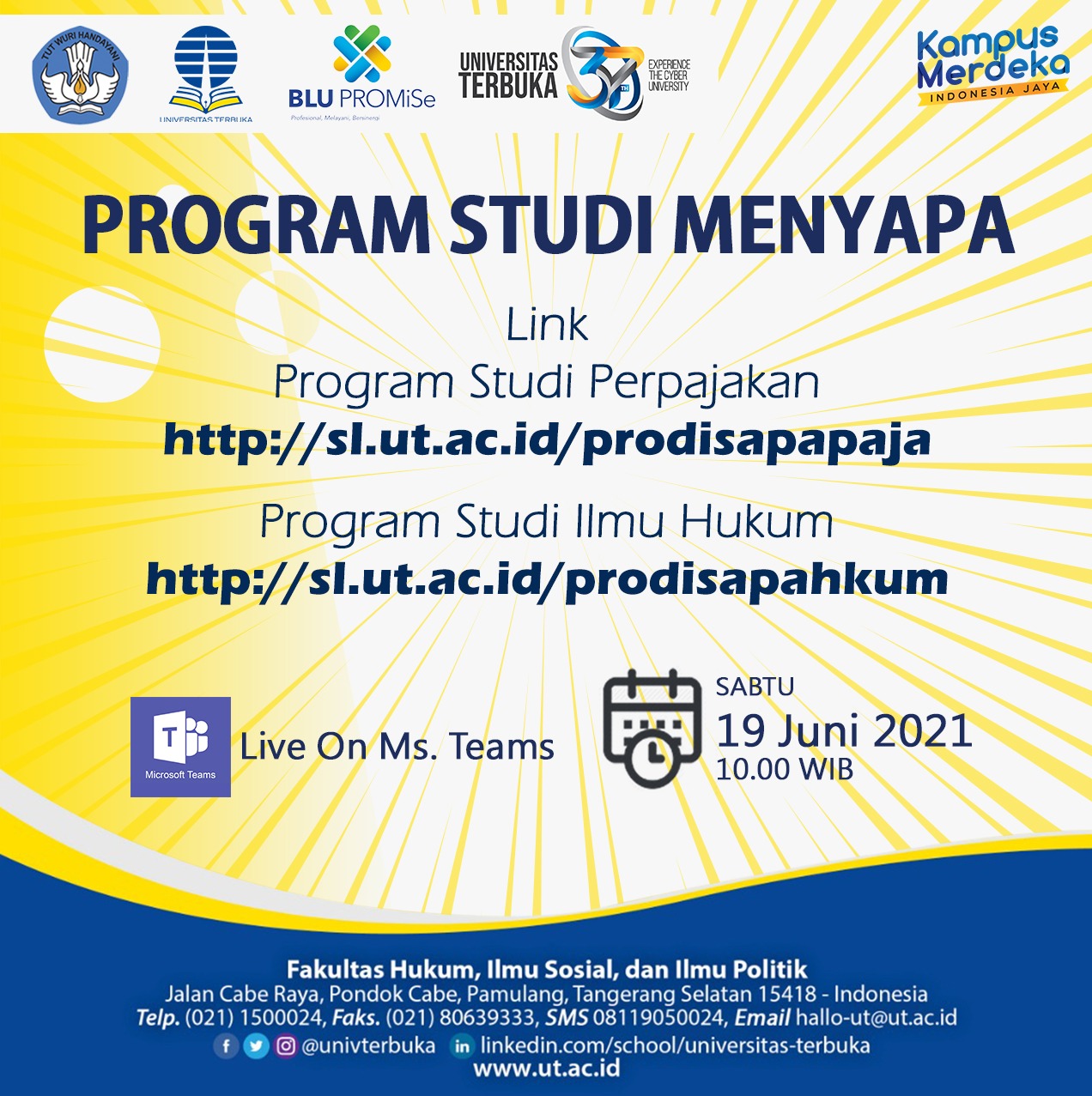 FHISIP Menyapa: Prodi Perpajakam dan Ilmu Hukum