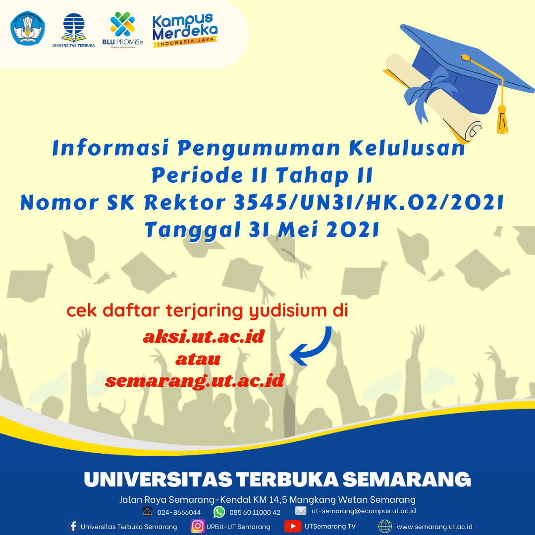 Informasi Pengumuman Kelulusan Periode II Tahap II Nomor SK Rektor 3545/UN31/HK.02/2021 Tanggal 31 Mei 2021