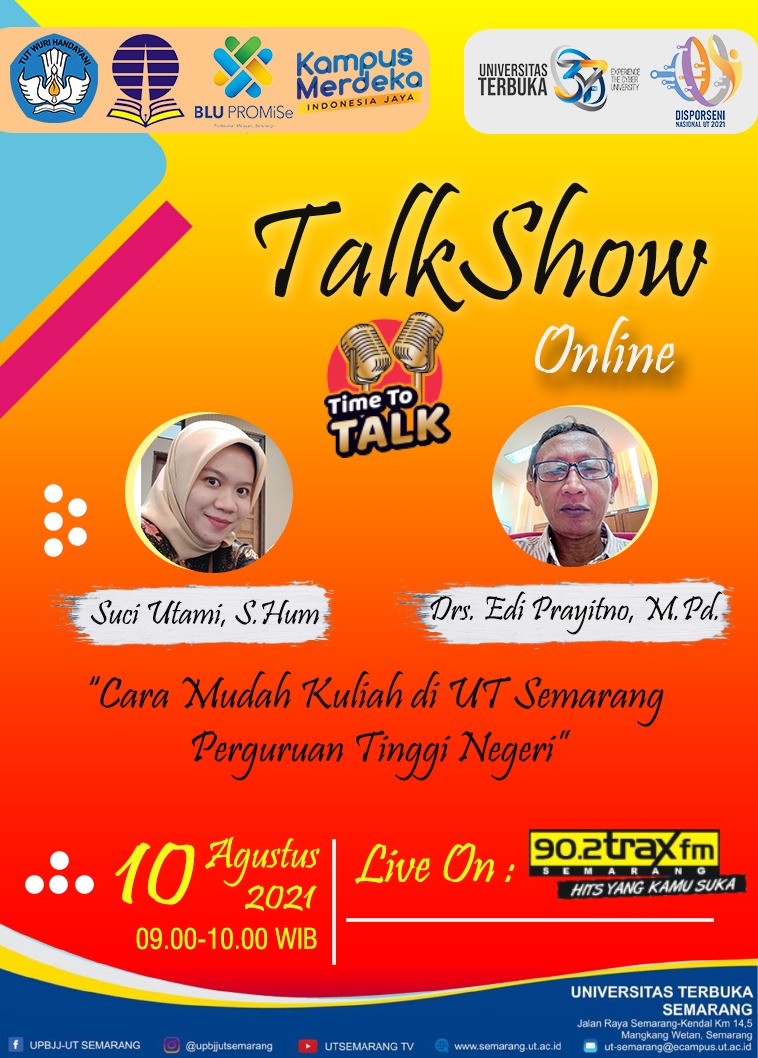 Talkshow Virtual: Cara Mudah Kuliah di UT Semarang Perguruan Tinggi