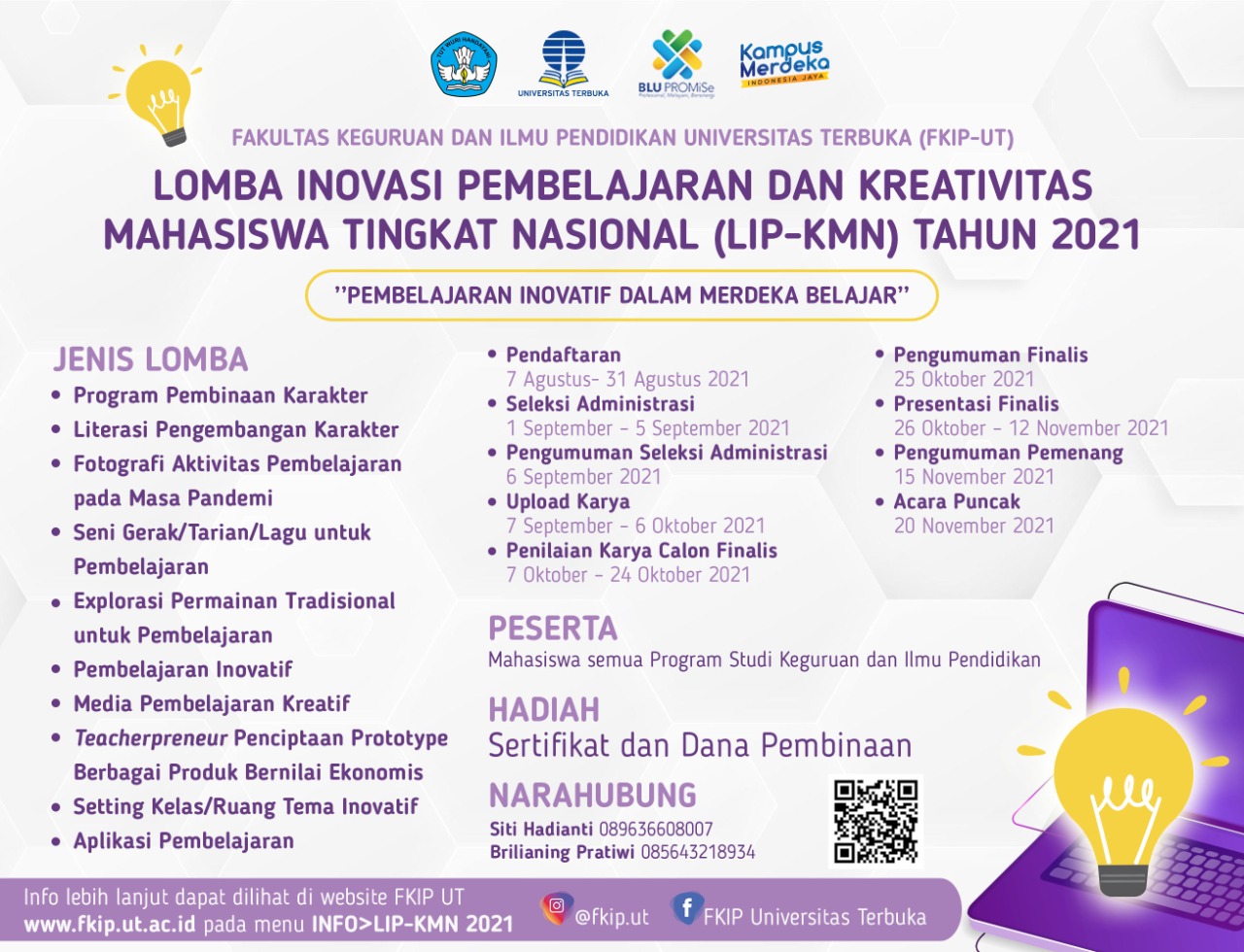Lomba Inovasi Pembelajaran dan Kreativitas Mahasiswa Tingkat Nasional (LIP-KMN) 2021