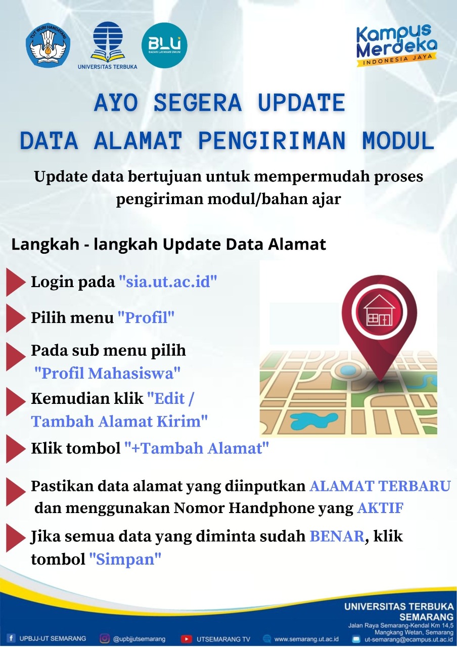 Informasi: Update Data Alamat Pengiriman Bahan Ajar