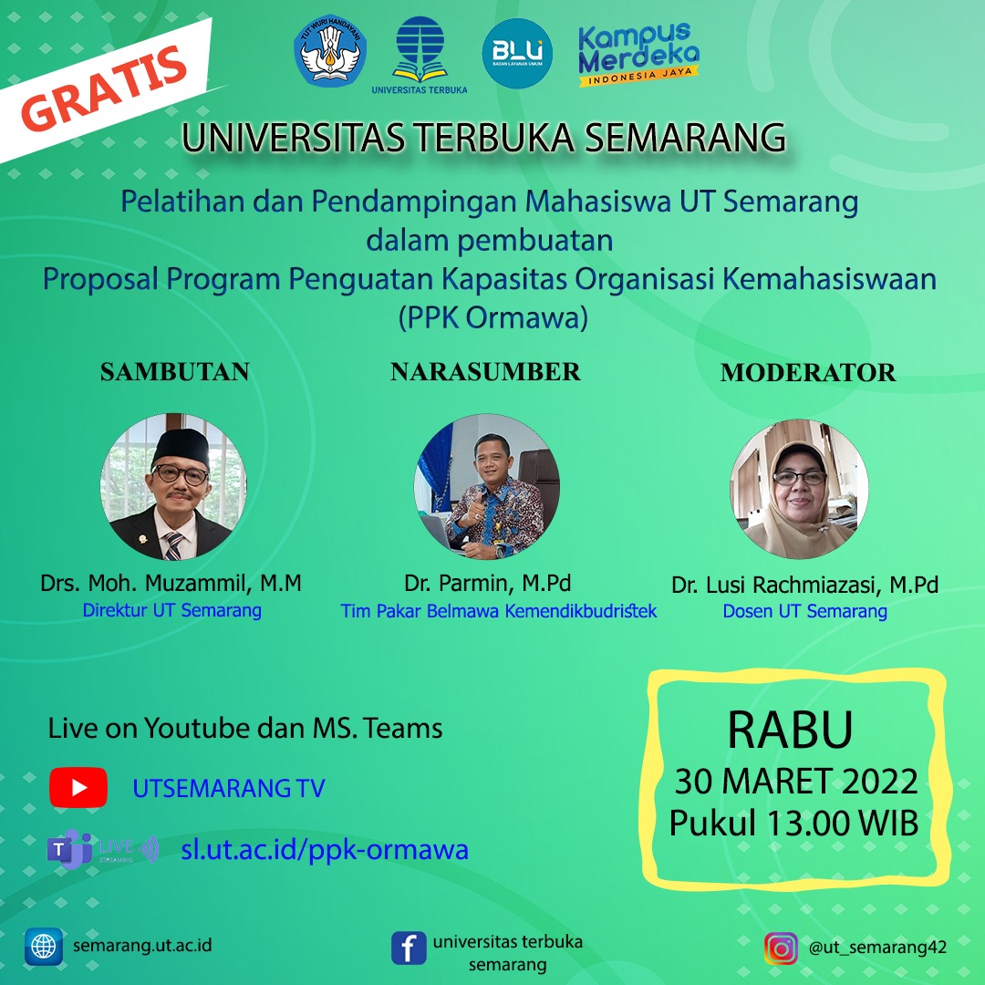 Pelatihan dan Pendampingan Mahasiswa UT