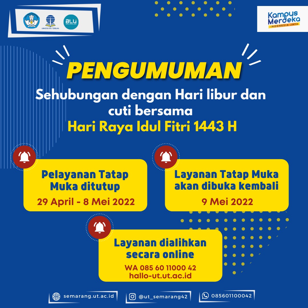 Libur Hari Raya Idul Fitri UT Semarang