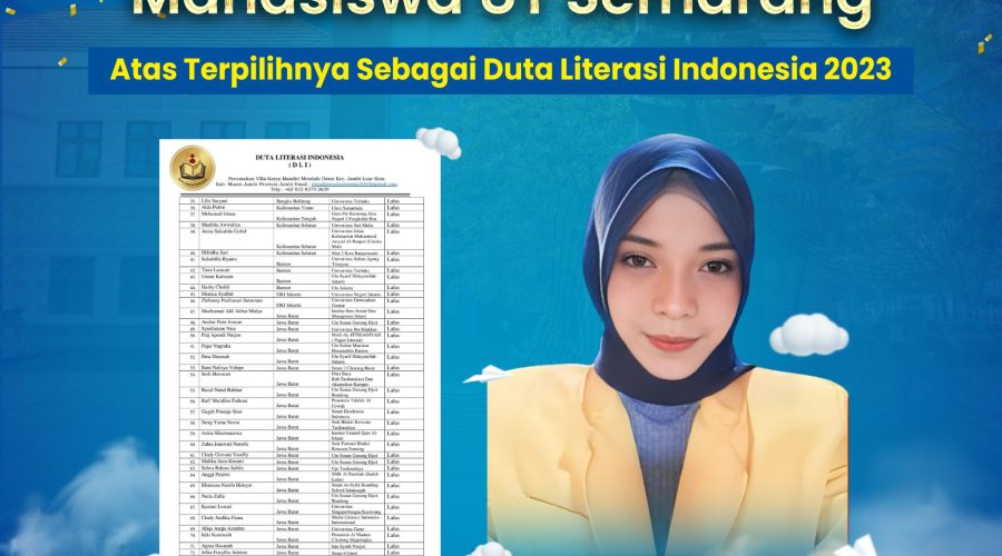Selamat “Belinda Mutiara Sari” sebagai Duta Literasi Indonesia 2023